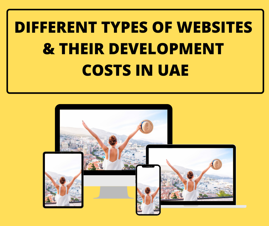 types of websites and their development costs in the UAE
