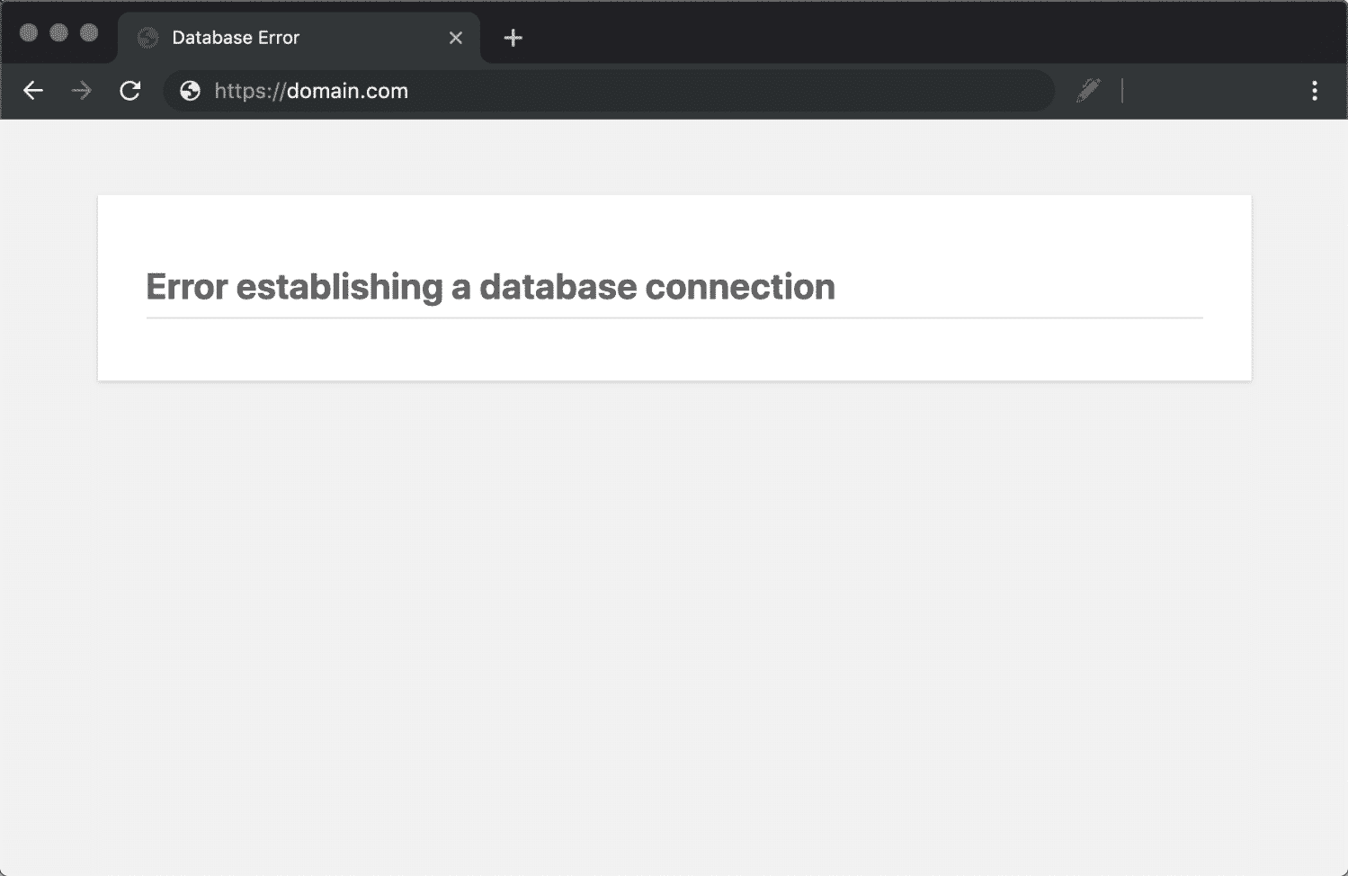 "Error Establishing a Database Connection"